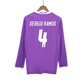 Maillot de football extérieur rétro Sergio Ramos n° 4 du Real Madrid 2016/17 - Manches longues